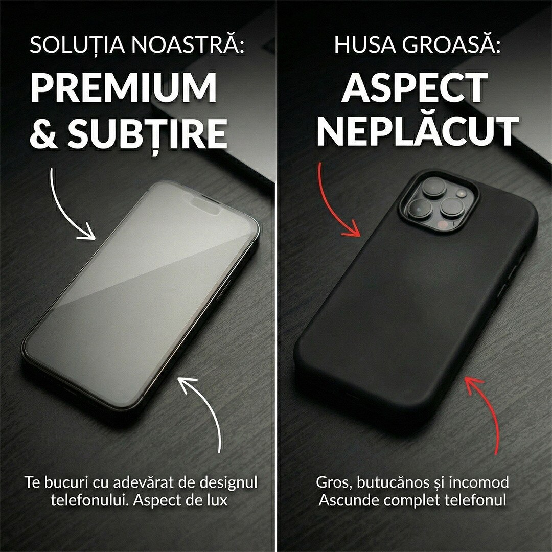 Folie Mata Protectie Fata Hydrogel TPU, Premium pentru iPhone 17 Pro, Full Cover 360, Finisaj Mat Anti-Amprente, Auto-Regenerare, Protectie la Socuri si Zgarieturi, Ultra Slim, Montaj Usor Rapid, SIlicon Transparent Mat, Alikommerce AK