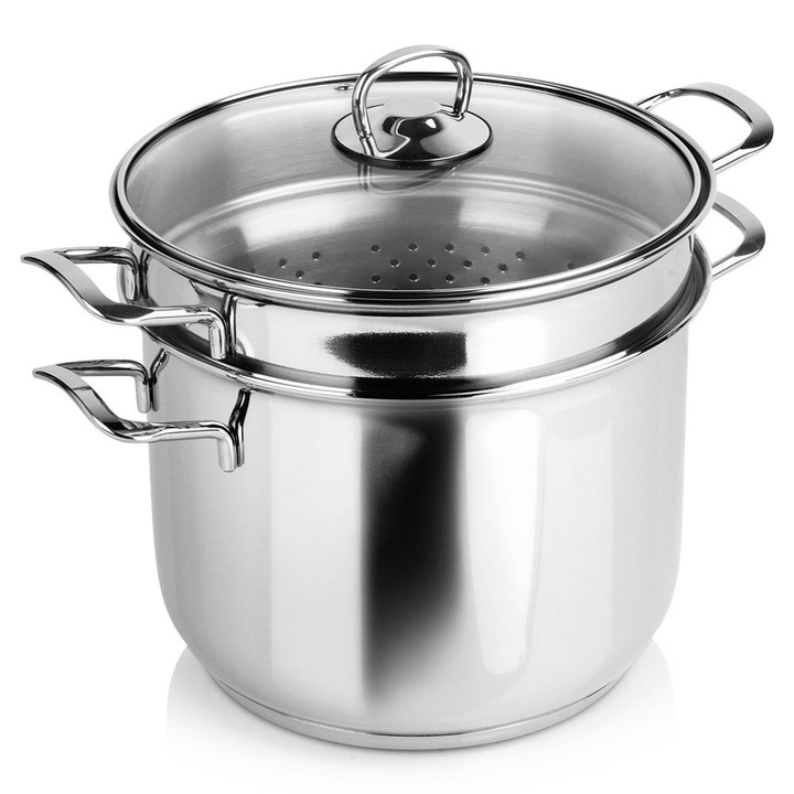 Oala pentru gatit paste si legume cu sita, Artemis, 6L, inox, 31,5x22x20,5cm