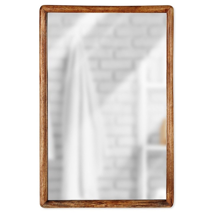 Dekoratív tükör, Artemis, 40x60cm, fa keret, natúr szín