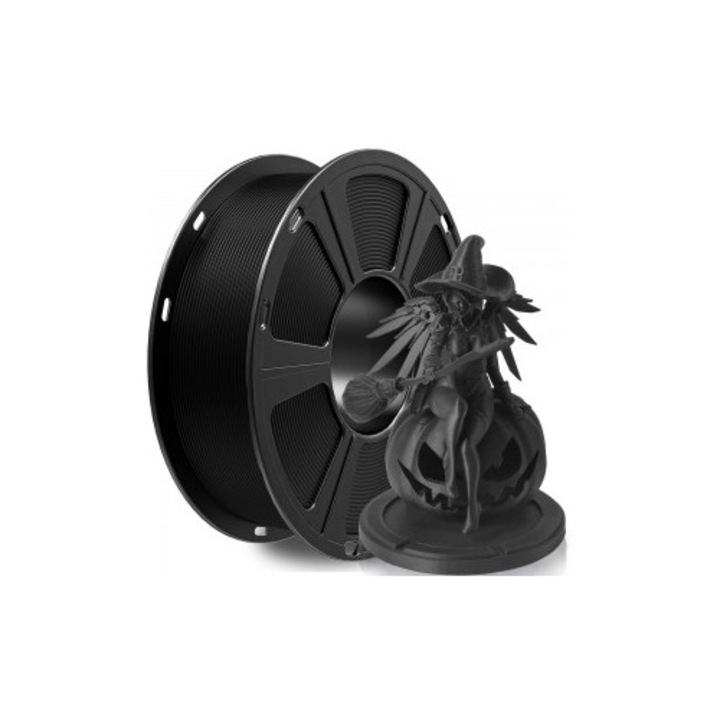 Rola filament 3D, PLA, Negru Mat, Black Matte, 1kg, lungime 330 m, 1.75mm, Geeetech, compatibil cu majoritatea imprimantelor 3D tehnologie FDM