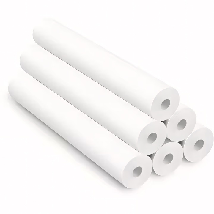 Set 6 role hartie termica HYDER, 210 mm x 30 mm, alba, calitate premium, compatibile cu toate imprimantele termice A4