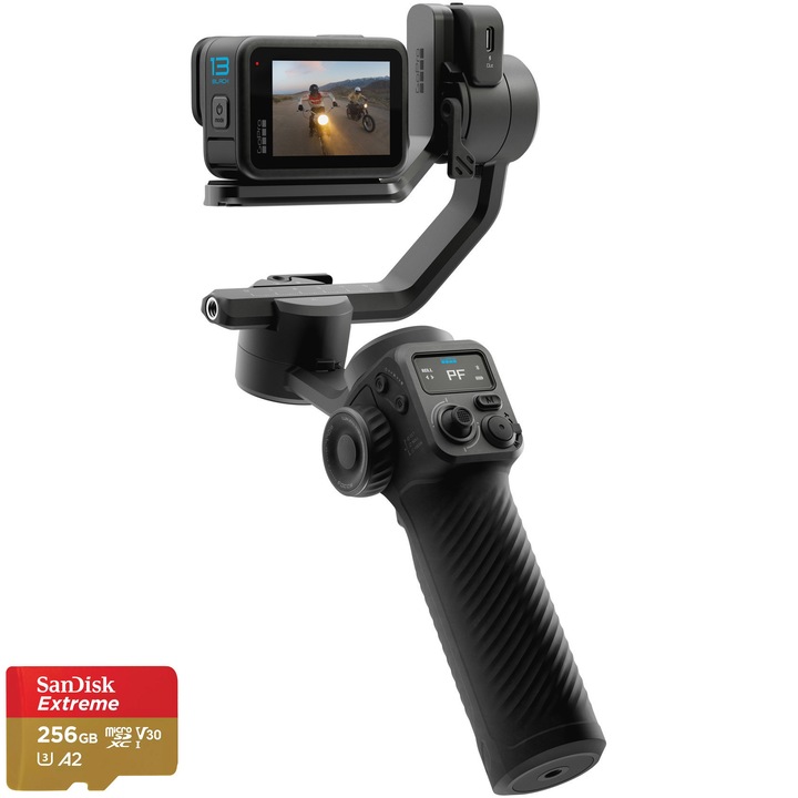 Екшън камера GoPro Hero13 Gimbal Edition с 256GB, 5.3K, Wi-Fi, черна