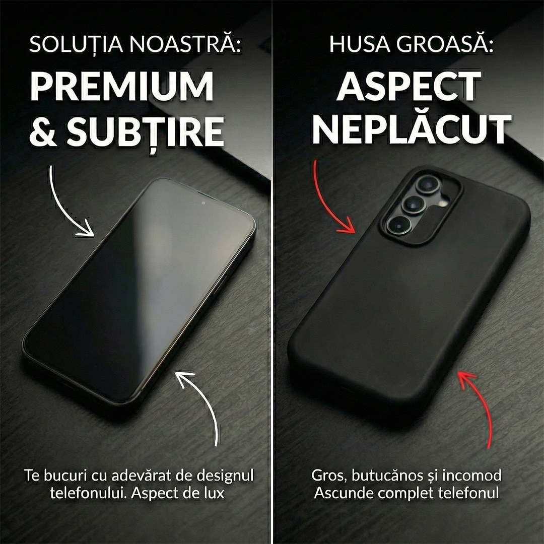 Folie Protectie Fata Alikommerce AK pentru Samsung S24 Ultra, Finisaj Mat, Auto-Regenerare, 0.15mm, Transparent Mat