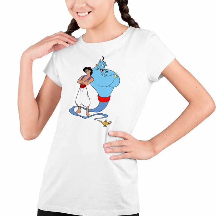 Tricou Copii Fete Aladdin Duhul Lampii Genie Lamp Aladin Duh, Fehér