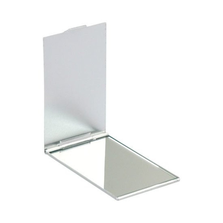 Oglinda cosmetica compacta, Top Choice, Beauty Collection, gri-silver, dimensiuni portabile