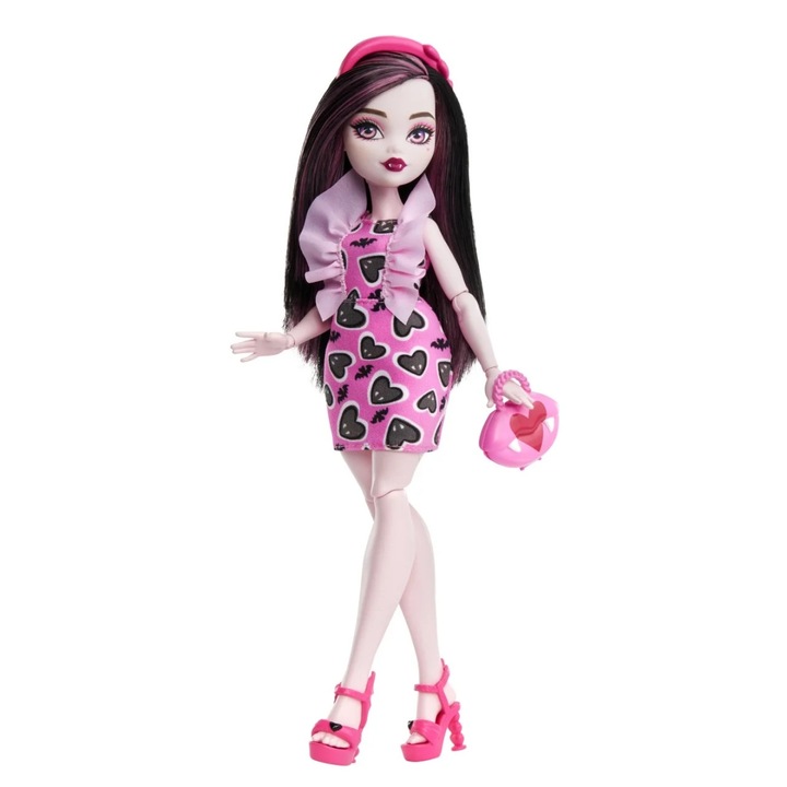Papusa Monster High Draculaura, 32.5x11.5x5.5cm, multicolor, set accesorii