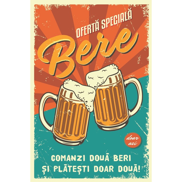 Placa metal decor perete, Oferta speciala bere, 20x30 cm