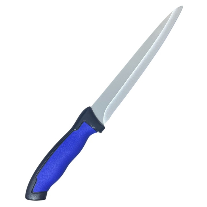 Cutit bucatarie, lama 20 cm, lungime totala 33 cm, maner albastru-negru, 100 g, AVI-1807
