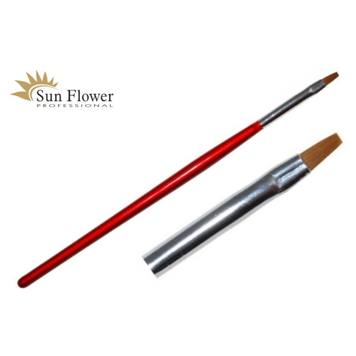 Szintetikus ecset, 2-es méret, Napraforgó, téglalap alakú, arany nylon sörték, fa nyél