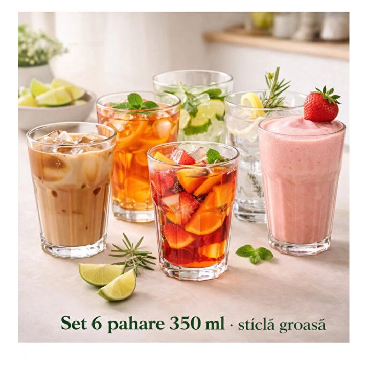 Set 6 Pahare Mari 350ml Casablanca
