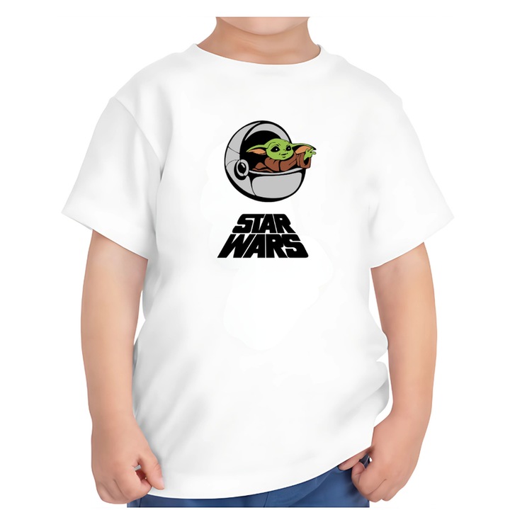 Star Wars Baby Yoda gyerek póló, Fehér