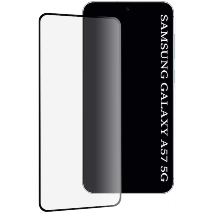 Folie de protectie Comari® CrystalCore pentru Samsung Galaxy A57 5G, sticla securizata 9H, claritate HD, margine neagra, Transparent