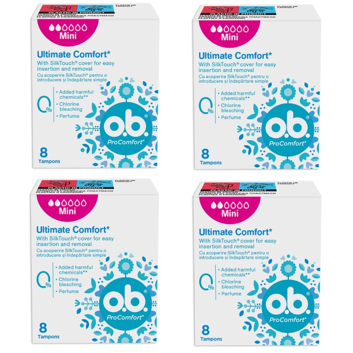 Pachet 4 x Tampoane OB Procomfort Mini, 8 buc