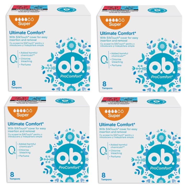 Pachet 4 x Tampoane OB Procomfort Super, 8 buc