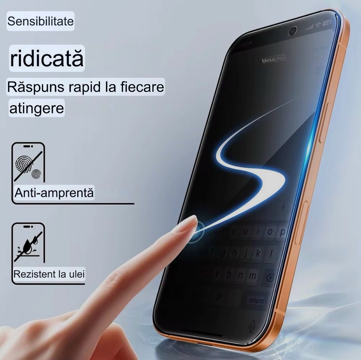 Folie Sticla Privacy, Alfkary, Compatibila Apple iPhone 17 Pro, Protectie Profesionala Ecran 3D, Full Cover- Negru