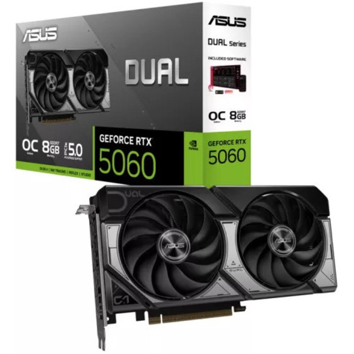 Placa video ASUS GeForce RTX 5060 DUAL OC 8GB GDDR7 128-bit DLSS 4.0
