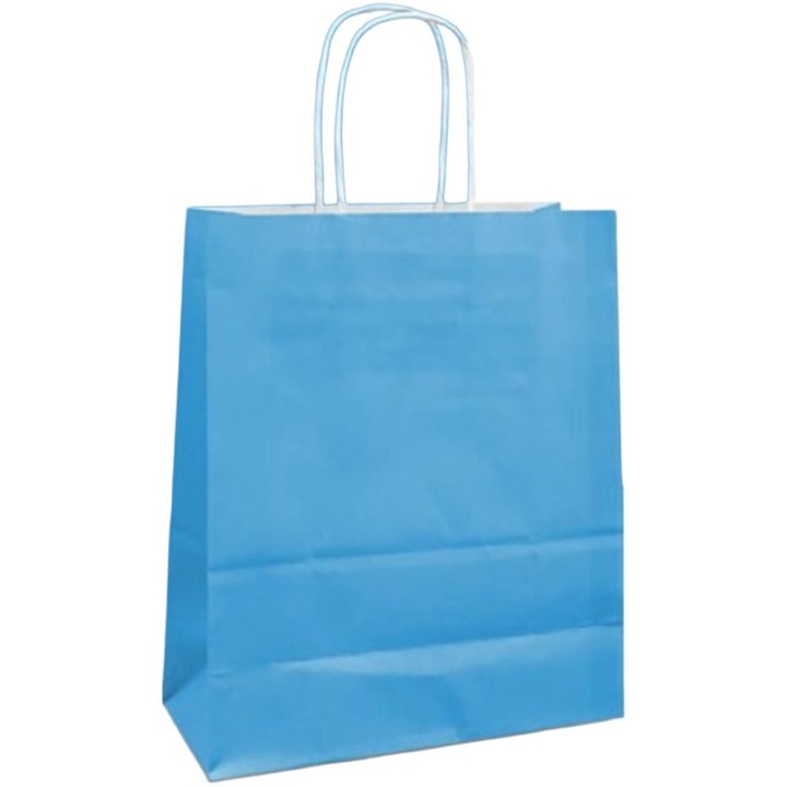 Pungi Hartie, Bisbags, biodegradabile, albastru, 20x9x25cm, set 100 bucati