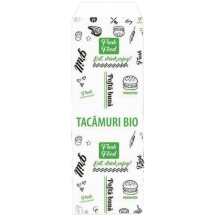 Pungi Tacamuri Albe, Bisbags, 8x24cm, set 2000 bucati