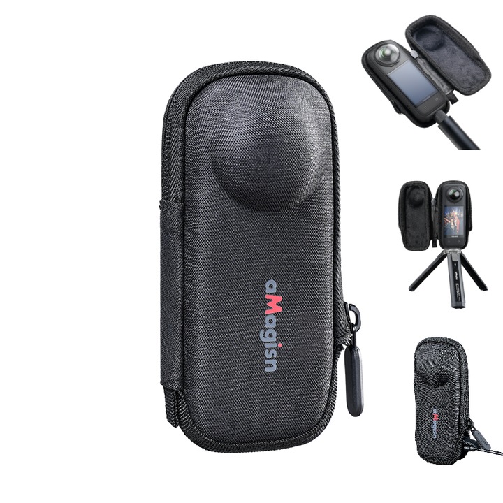 Carcasa de Protectie aMagisn pentru Insta360 X5/X4, Compacta, Portabila, Incarcare Fara Demontare, Compatibila cu Protectie Lentile, Accesorii Camera de Actiune