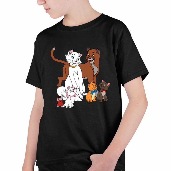 Tricou Copii Baieti Pisicile Aristocrate Ducesa Familie, Fekete