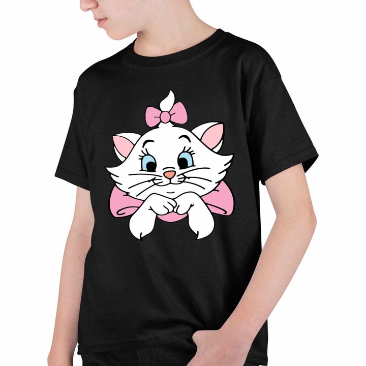 Tricou Copii Baieti Pisicile Aristocrate Marie Pisicuta, Fekete