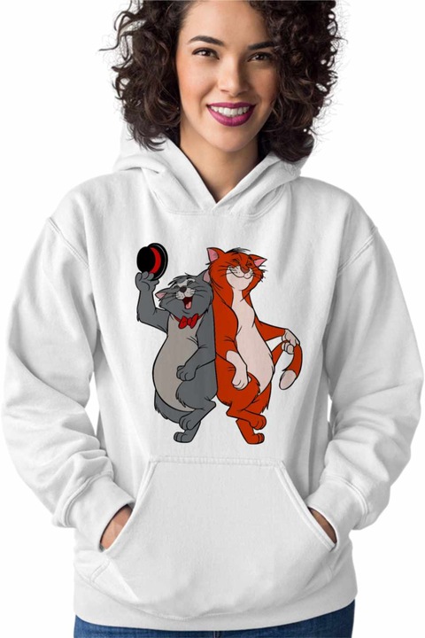 Hanorac Femei Pisicile Aristocrate Omalley Scat Cat, Alb