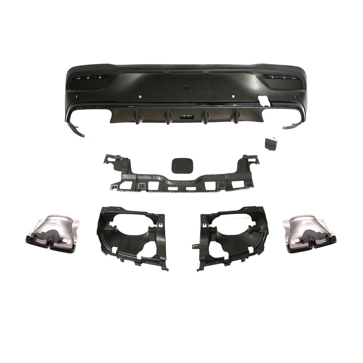 Hátsó lökhárító diffúzor Mercedes GLE Coupe (C167) (2019-) modellekhez, fekete, kiegészítő