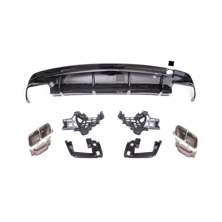 Hátsó lökhárító diffúzor Mercedes CLA (C117) (2013-2019) modellekhez, króm kipufogóvégekkel