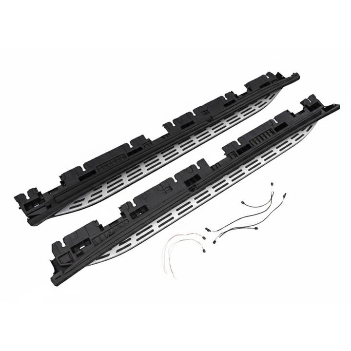 Alumínium oldalsó fellépők, szett Mercedes GLS SUV (X167) (2019+) modellekhez, LED világítással