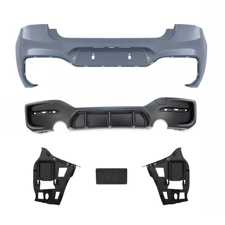 Hátsó lökhárító M-Sport BMW 1-es sorozathoz (F20, F21) Ferdehátú Facelift 2015-2019, dupla kivezetésű PDC