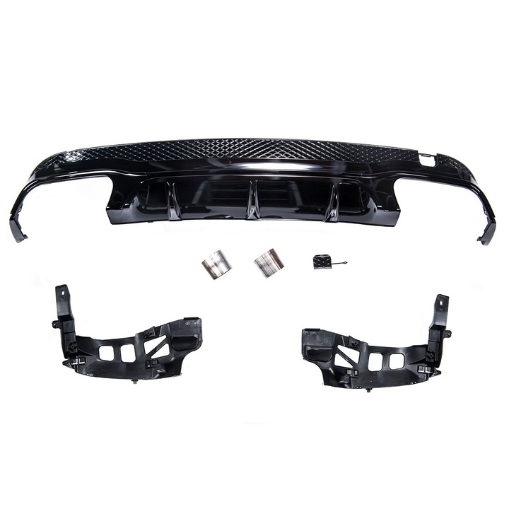 Hátsó diffúzor lökhárító E63 AMG stílus Mercedes E-osztály (W207) Coupé Cabriolet Facelift (2013-2016) fekete