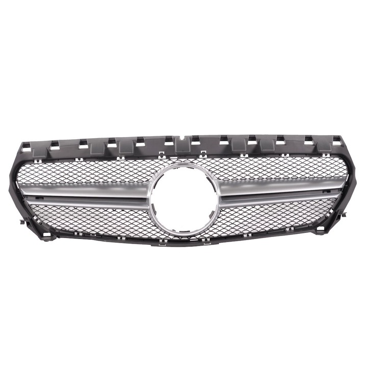 Ezüst színű első hűtőrács Mercedes CLA (C117) (2013-2016) modellekhez