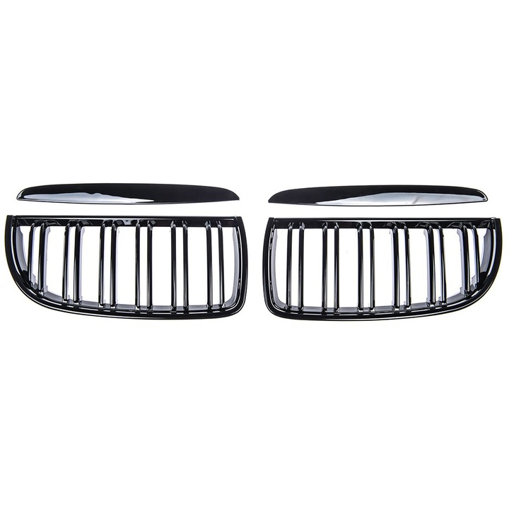 Hűtőrács, fényes fekete, BMW 3 (E90) szedánhoz, 2005-2008, dupla vonal