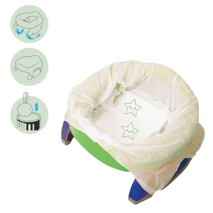 Pungi parfumate de unică folosință BAMI, set 10 bucăți, multifuncționale, pentru olită portabilă, absorbție 150ml