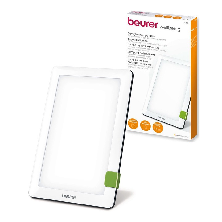 Lampa de iluminat Beurer TL 30, 10000 lux, dimensiuni 12x20cm, compacta, reglabila