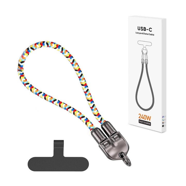 Cablu de telefon, Luka, ECOBOX, USB-C la USB-C, 240W, multicolor