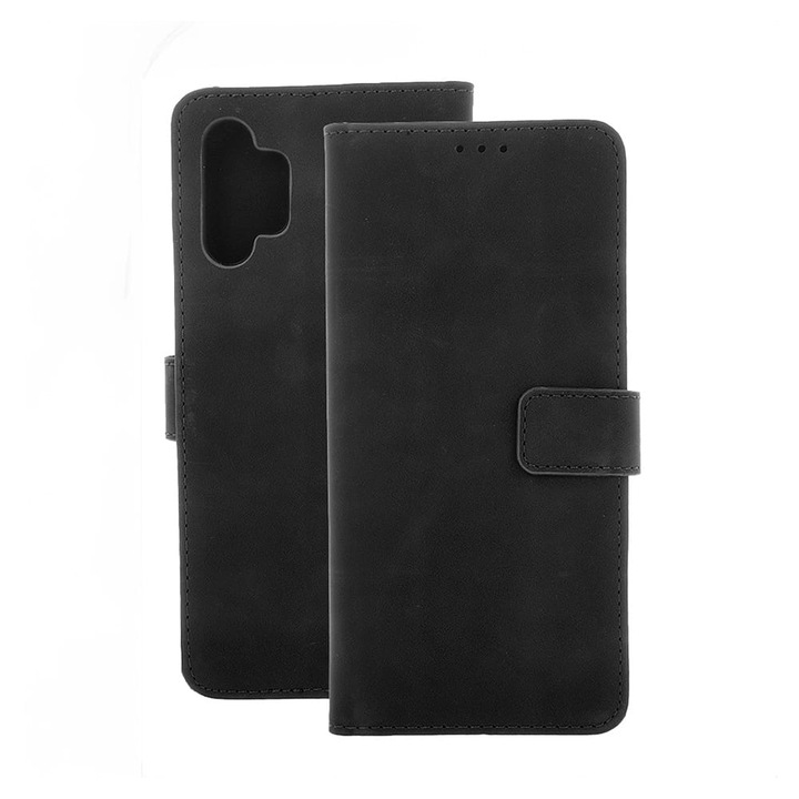 Husa telefon Luka Velvet pentru Xiaomi Redmi Note 14 Pro 5G / Redmi 14 Pro Plus 5G, ecopiele, suport, neagra