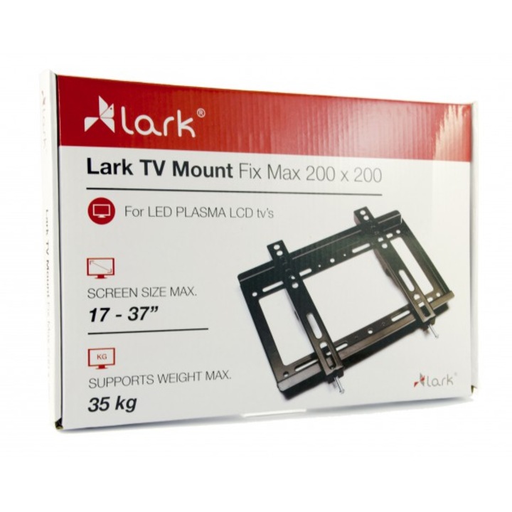 Универсална стойка за телевизор, Лука, 17-37 инча, 35 кг, черна, монтажен комплект