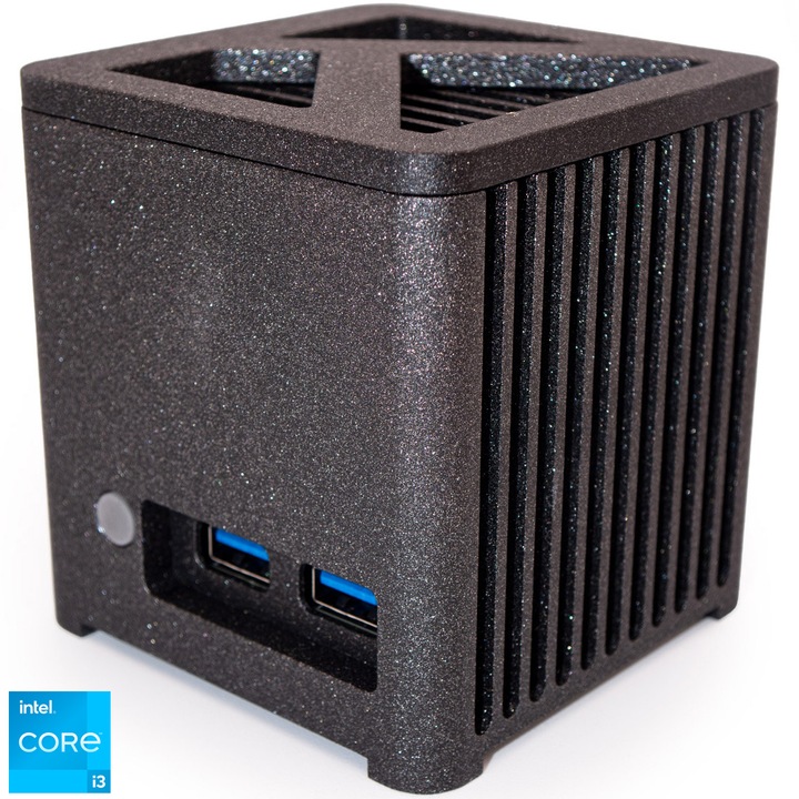 Mini PC KUBB R2 cu procesor Intel® Core™ i3-N300 pana la 3.80GHz , 16GB RAM, 256GB SSD, Intel® UHD Graphics, Windows 11 Pro, Grafit