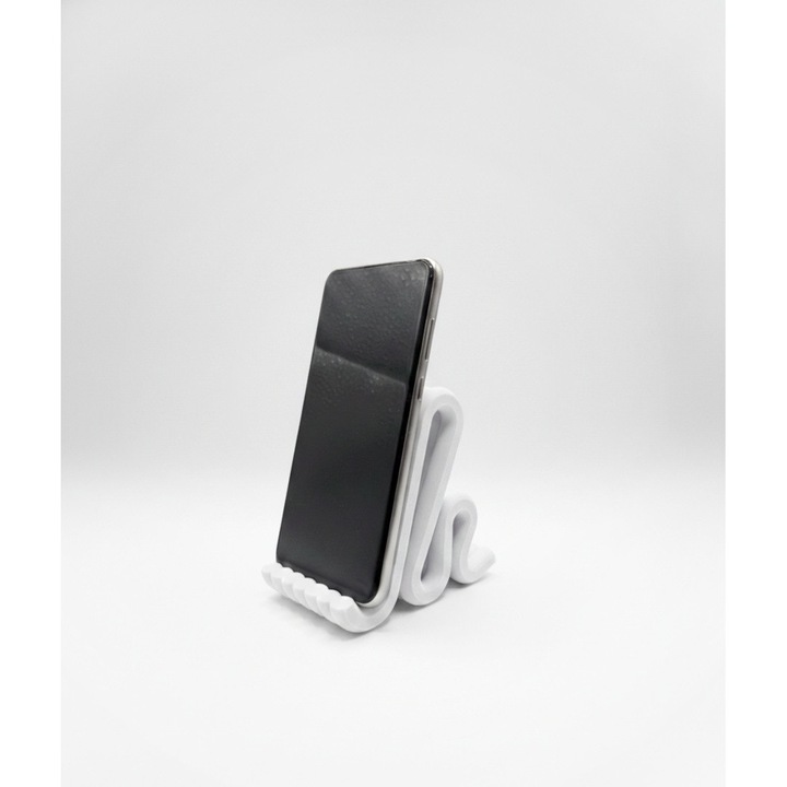Suport de Telefon Printat 3D, Design Ondulat Minimalist, Universal pentru Birou