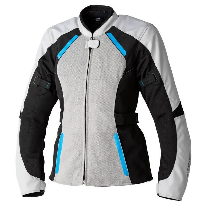 RST Hölgyek Ava Mesh CE Textil Dzseki - Ezüst/Fekete/Kék Méret M