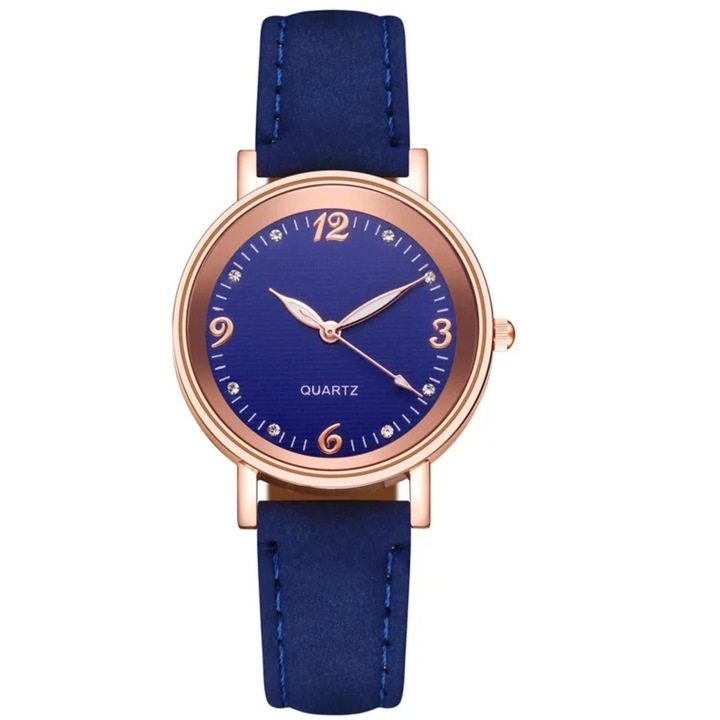 Ceas de femei IZMAEL IV-33573, albastru, bratara din piele, 22cm x 3.4cm