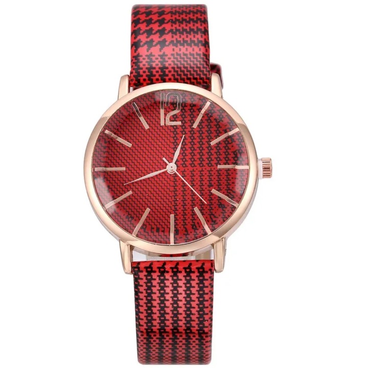 Ceas femei IZMAEL KA-33602, roșu, mecanism Quartz, dimensiuni 3, 4x3, 4cm