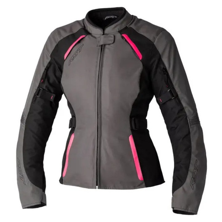 RST Ava CE Női Textil Dzseki - Szürke/Fekete/Neon Rózsaszín - L
