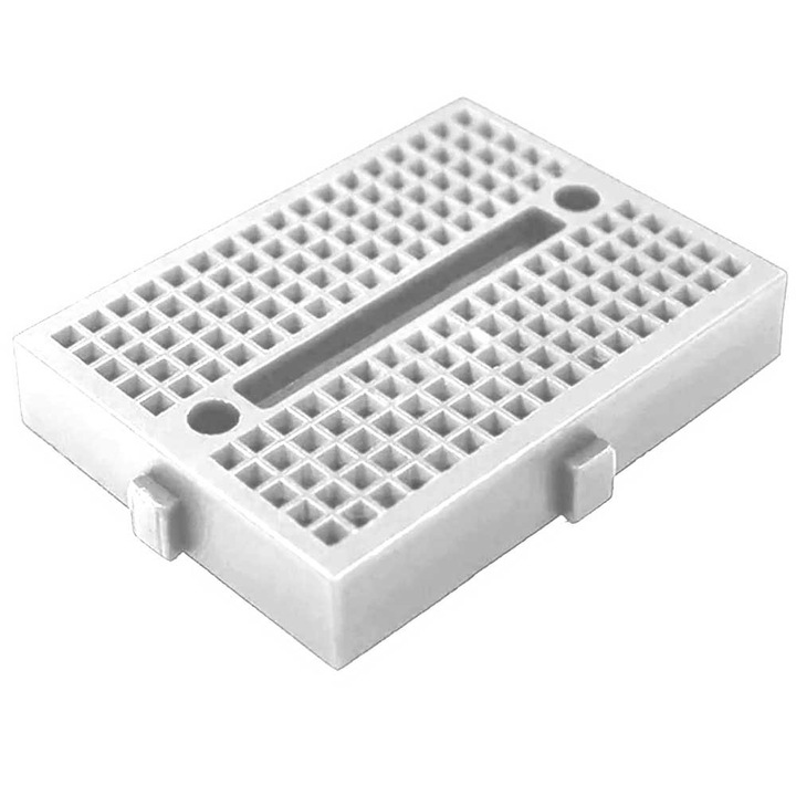 Placa de contact prototip, Elektroweb, 170 pini, autoadeziva, alb, 47x35x8mm