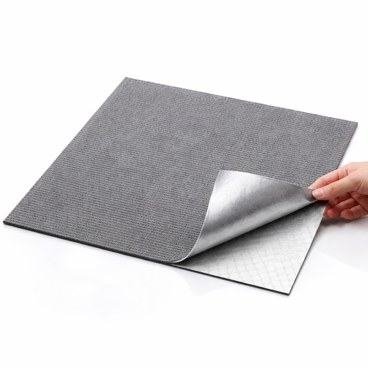 Mocheta scari Macvi® set 5 bucati dale autoadezive 60x60 cm, mocheta textila, ajustabila, montaj rapid fara unelte, curatare usoara, potrivita pentru scari, camera copiilor, dressing, aplicare rapida