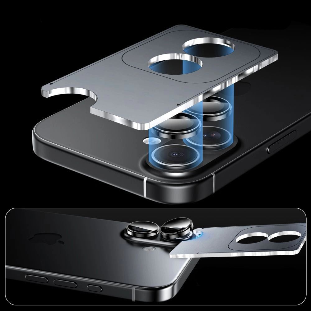 Protectie camera Tech-Protect Camring Fit+, aluminiu si sticla calita, negru, pentru Samsung Galaxy A57 5G