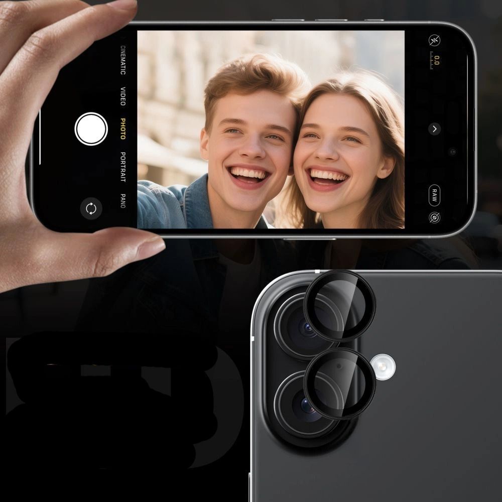 Protectie camera Tech-Protect Camring Fit+, aluminiu si sticla calita, negru, pentru Samsung Galaxy A57 5G