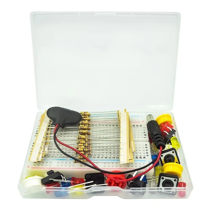 Uno R3 kezdőkészlet, Mini Breadboard, LED, Jumper kábel, Gomb Arduino-hoz, DIY készlet, Iskolai Oktatási Laboratórium