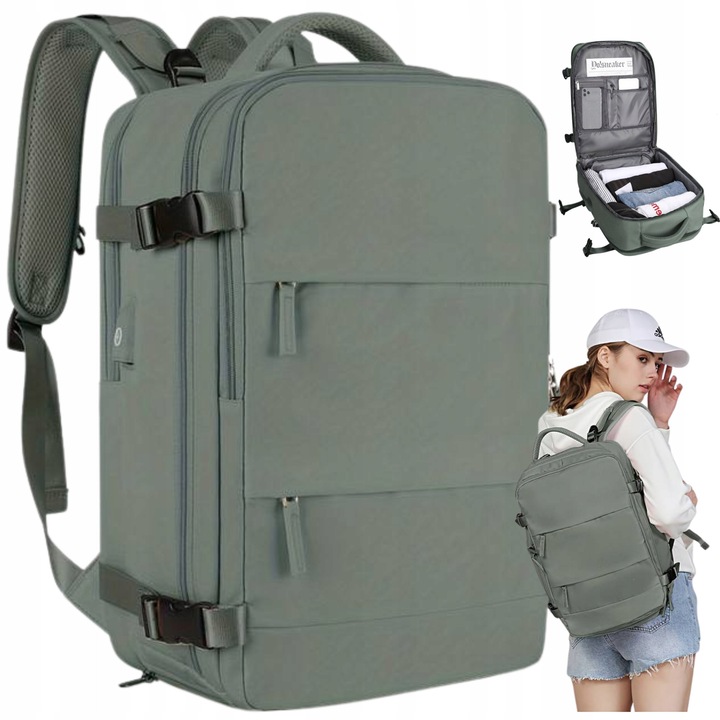 Rucsac de calatorie, kobuzo, verde, 40x25x20cm, impermeabil